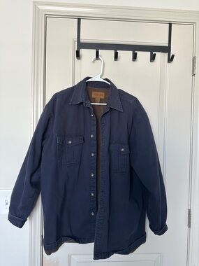 St. John's Bay Navy Jacket with Brown Lining